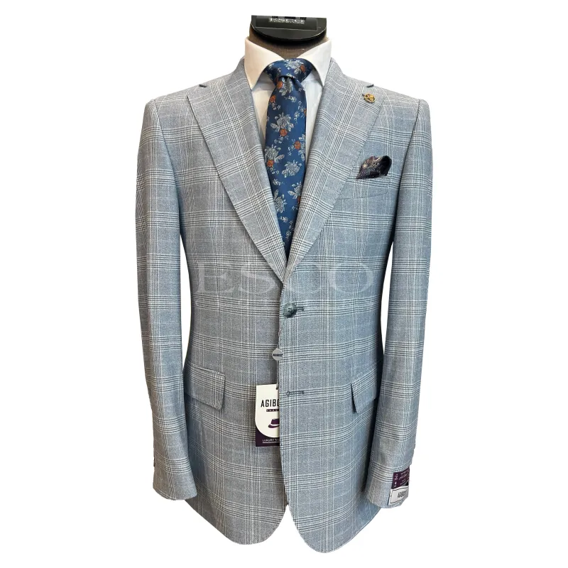 AGIBOSS SPORT JACKET- CHECKED Blue sold by Esco Clothiers