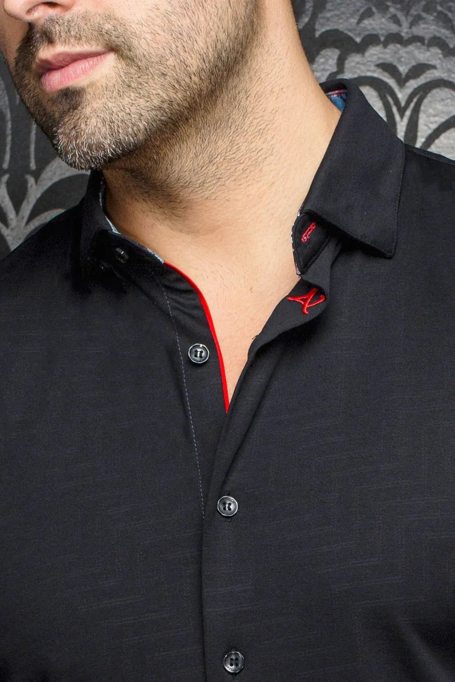 AU NOIR SHORT SLEEVE SHIRT- DIVENERE Black sold by Esco Clothiers product image thumbnail 2