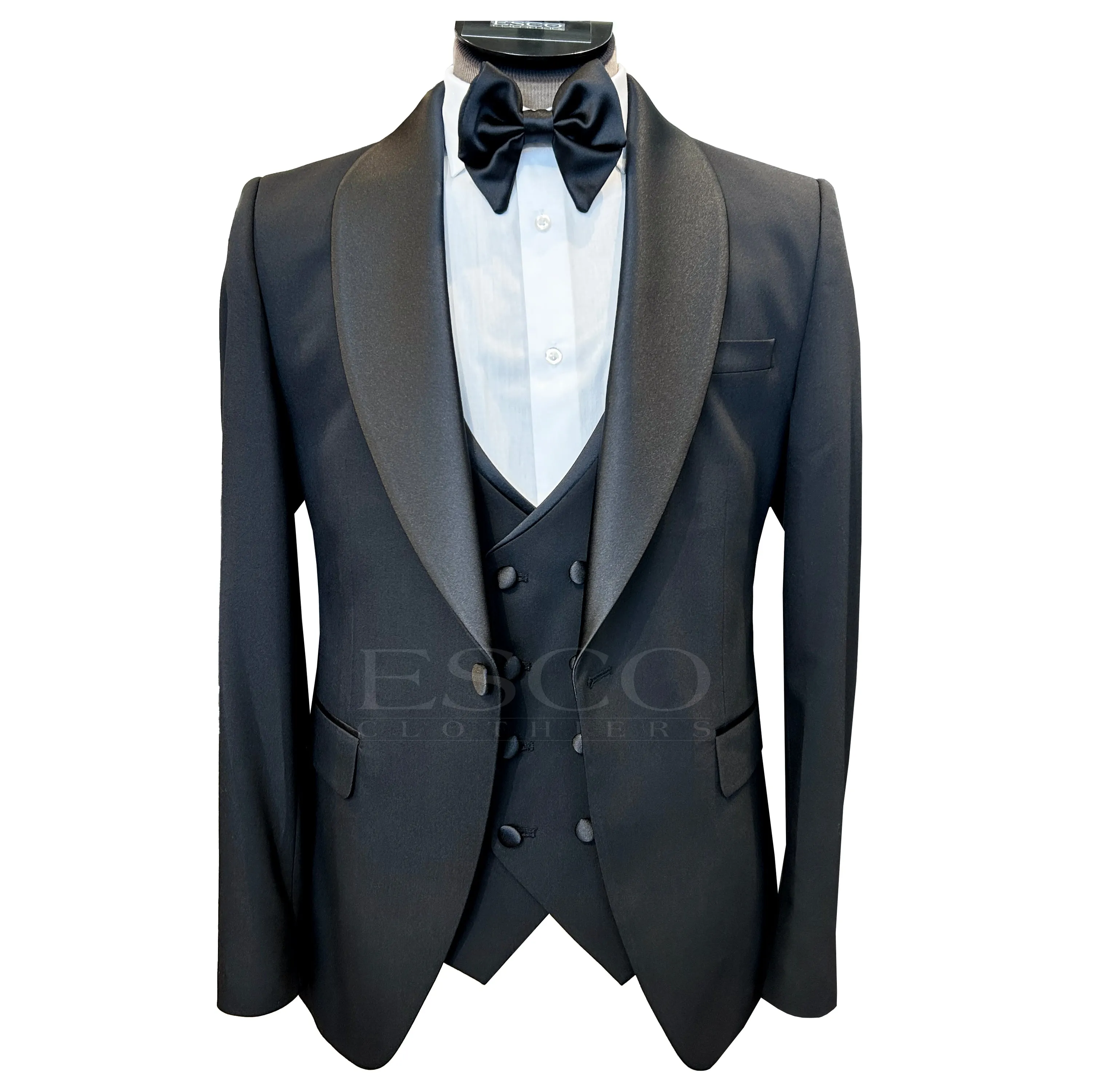 LIAM DANIEL 3-PIECE TUXEDO- Black sold by Esco Clothiers
