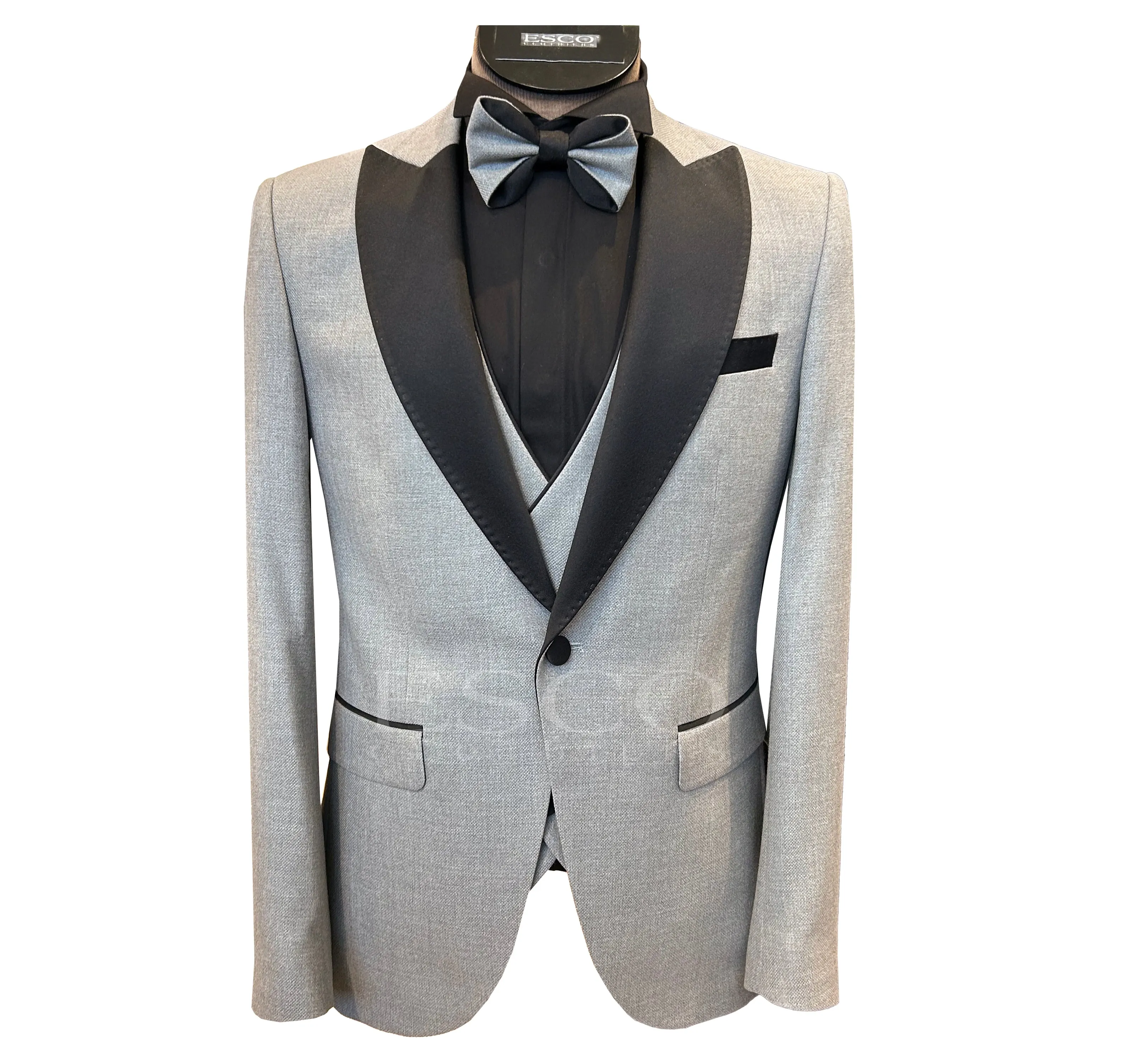 LIAM DANIEL 3-PIECE TUXEDO- Light Grey/Black sold by Esco Clothiers product image thumbnail 2