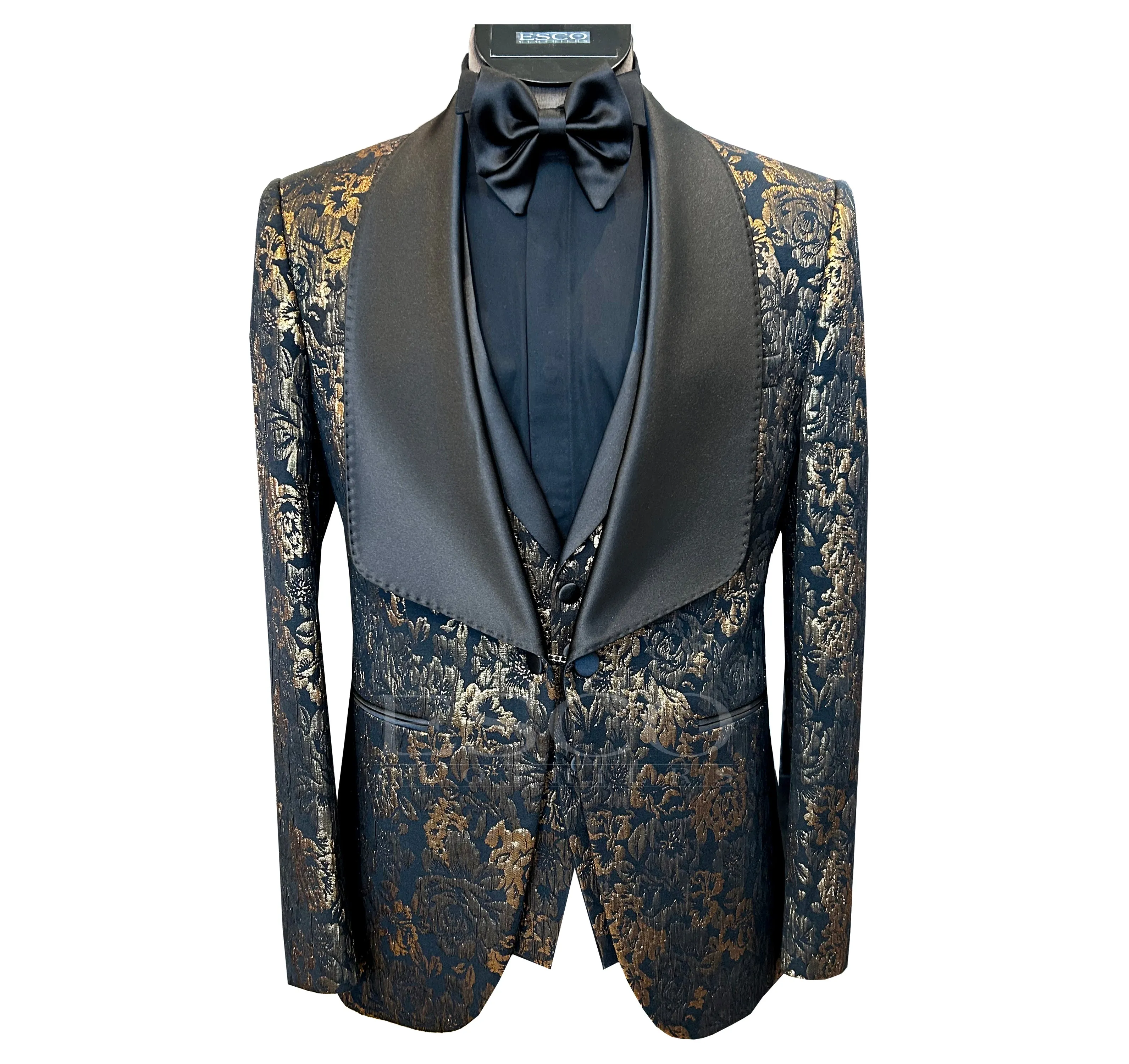 QUESSTE CERIMONIA TUXEDO- Gold/Black sold by Esco Clothiers product image thumbnail 2