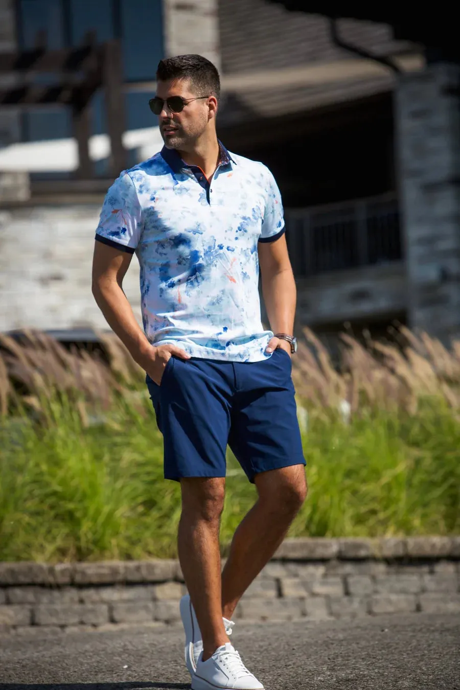 AU NOIR POLO SHIRT- ANZIO Light Aqua sold by Esco Clothiers product image thumbnail 3