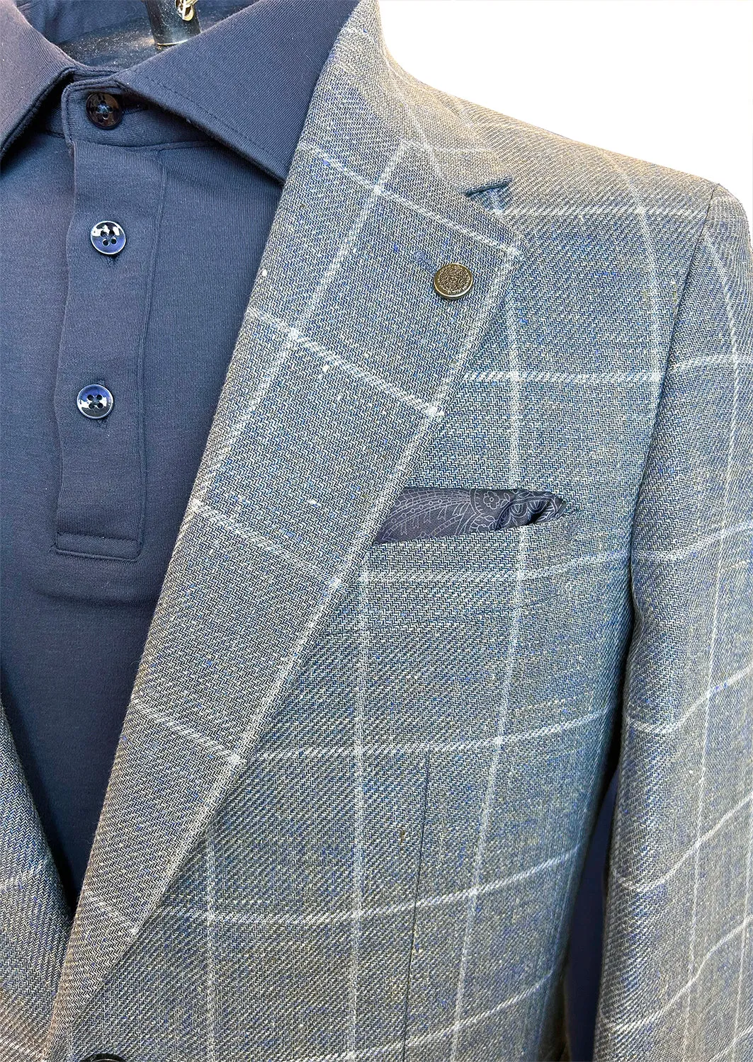 HORST LINEN JACKET- Navy sold by Esco Clothiers product image thumbnail 2
