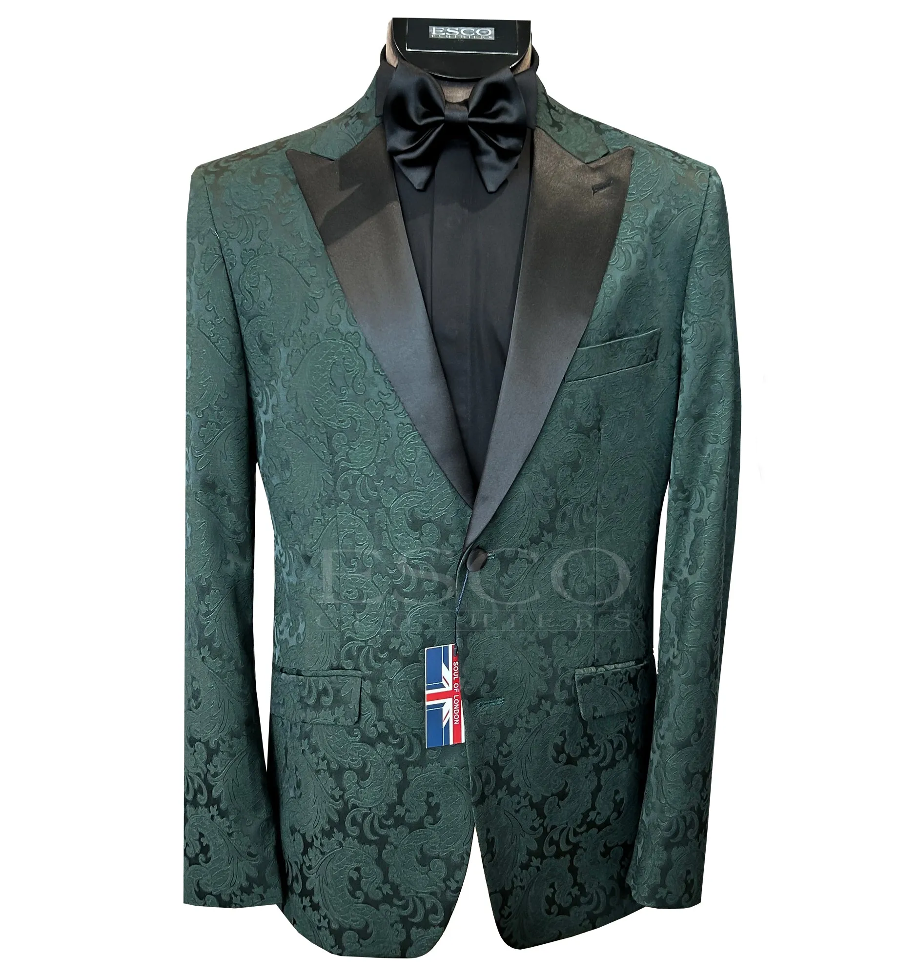SOUL OF LONDON TUXEDO JACKET- Green sold by Esco Clothiers