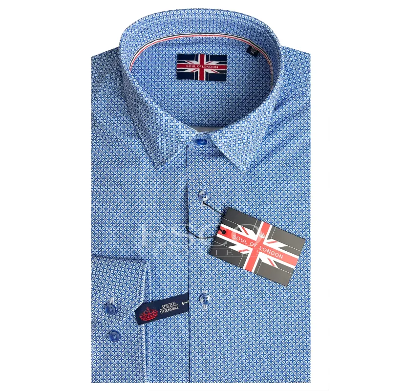 SOUL OF LONDON SPORT SHIRT- Royal Blue sold by Esco Clothiers