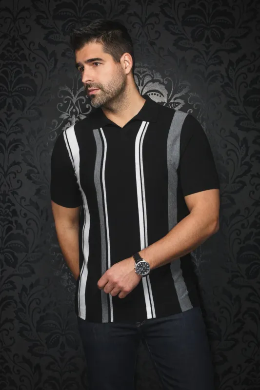 AU NOIR SWEATER POLO- AVERY Black sold by Esco Clothiers