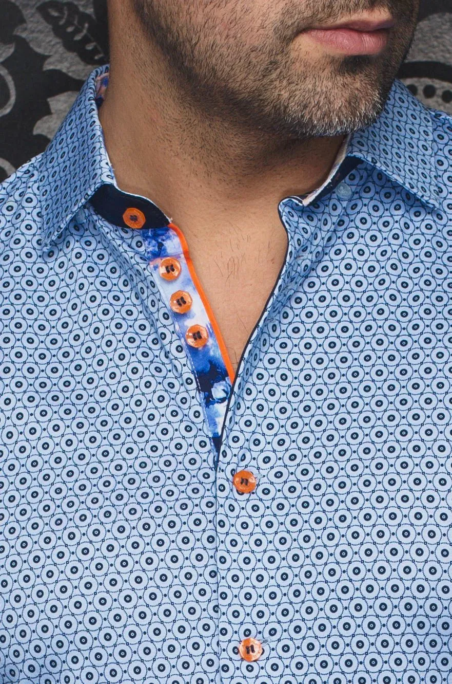 AU NOIR SHORT SLEEVE SHIRT- OSLIN Lt. Blue sold by Esco Clothiers product image thumbnail 2