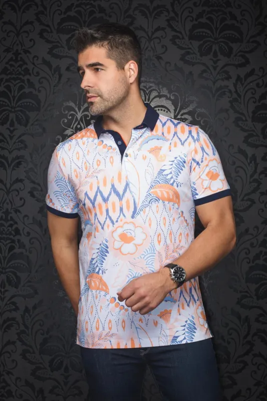 AU NOIR POLO- BRIXLEY Orange sold by Esco Clothiers