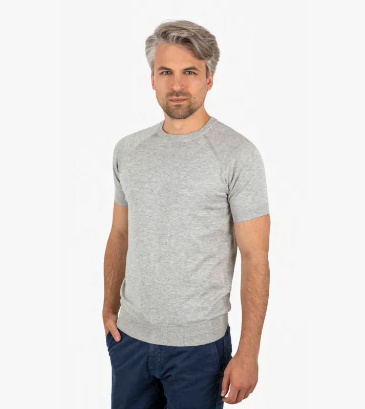 LIAM DANIEL S/S SHIRT- ROUND COLLAR, Grey sold by Esco Clothiers