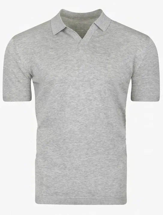 LIAM DANIEL S/S POLO- OPEN V-COLLAR, Grey sold by Esco Clothiers product image thumbnail 3