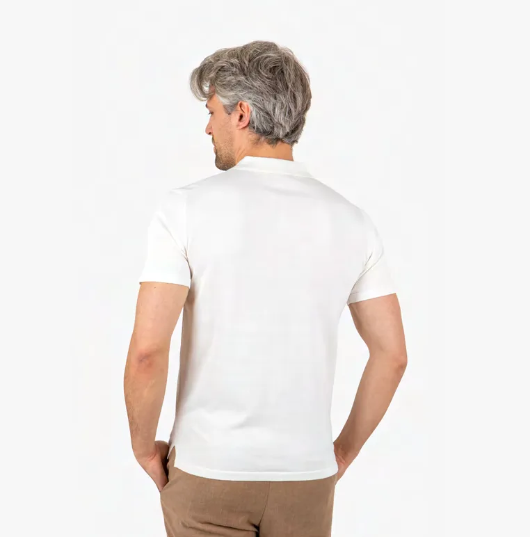 LIAM DANIEL S/S POLO- BUTTONS, White sold by Esco Clothiers product image thumbnail 2