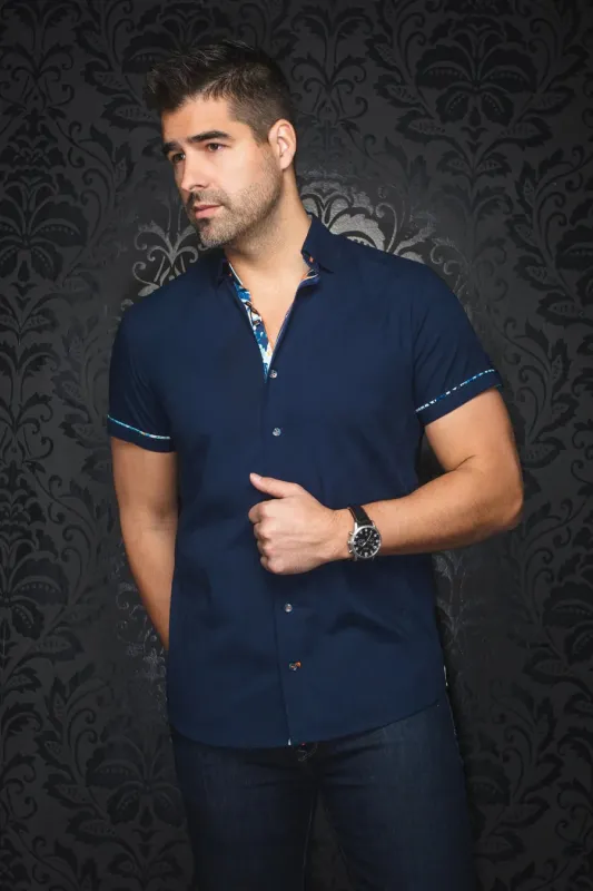 AU NOIR SHORT SLEEVE SHIRT- FAJARDO sold by Esco Clothiers