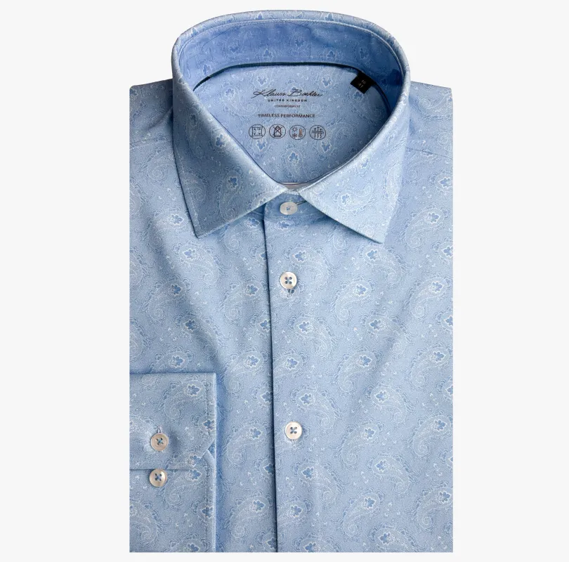 KLAUSS BOEHLER DRESS SHIRT- Blue sold by Esco Clothiers