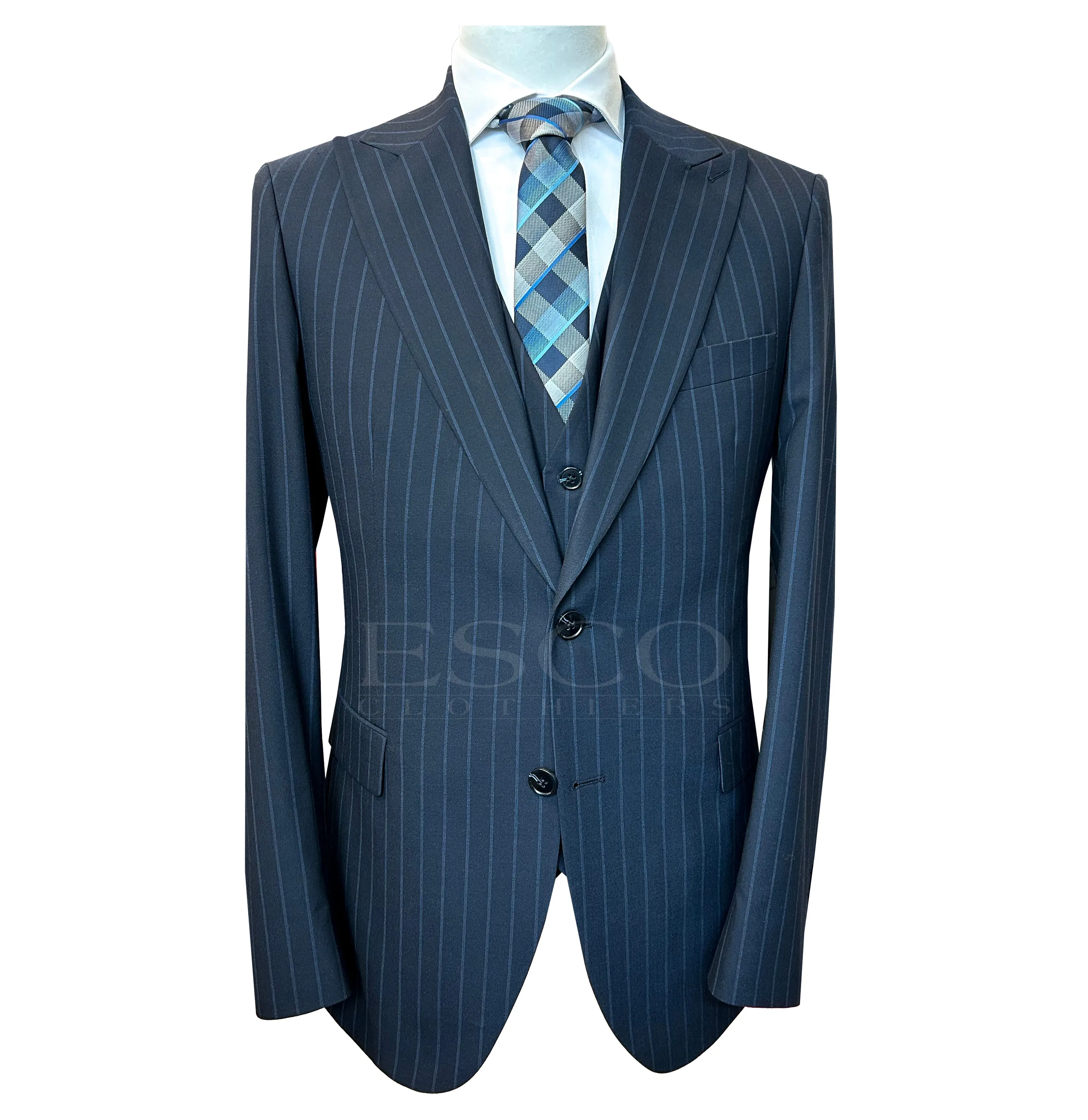 LIAM DANIEL 3 PIECE SUIT- Pinstripe Navy sold by Esco Clothiers product image thumbnail 2