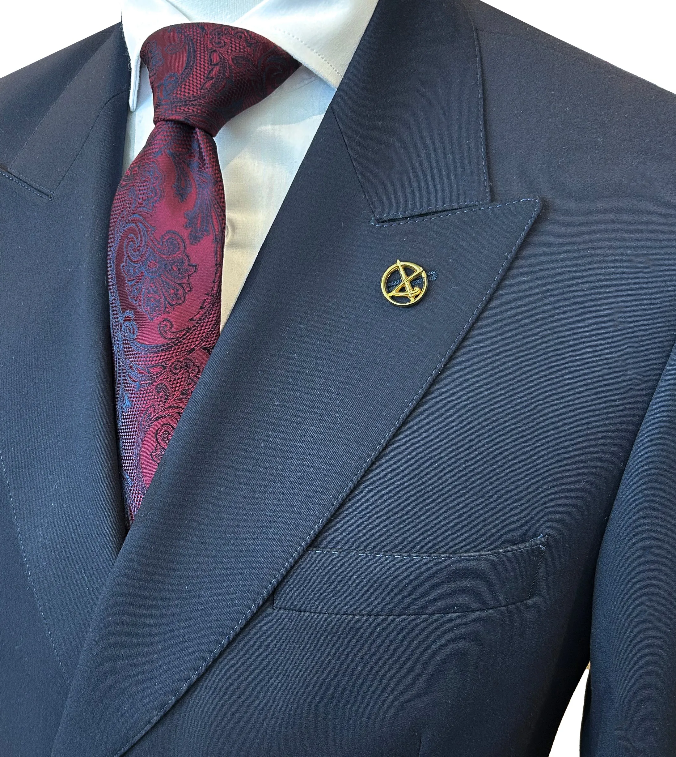 Agiboss Navy Wool 2 Piece Suit - Slim Fit sold by Esco Clothiers product image thumbnail 2