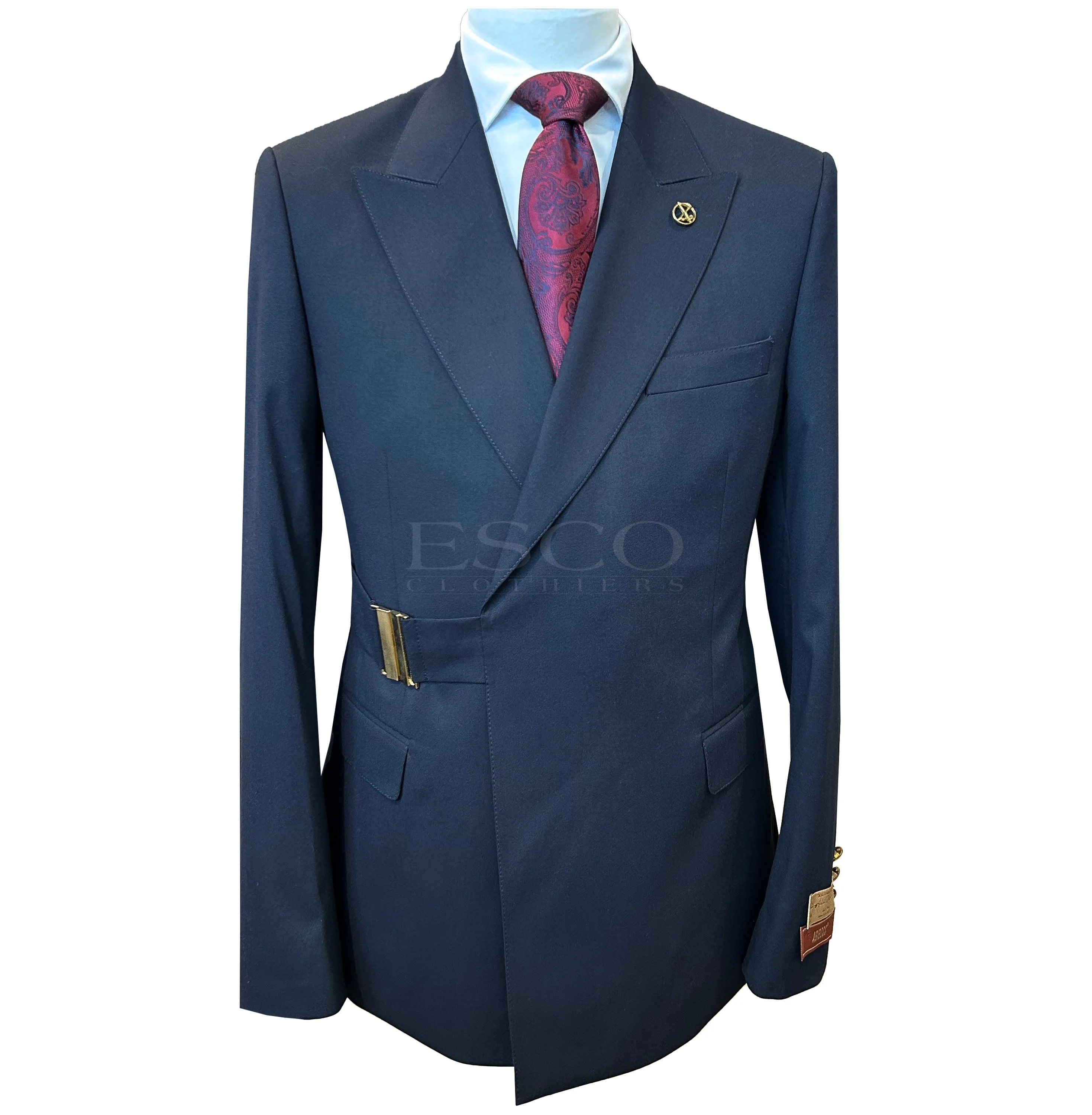 Agiboss Navy Wool 2 Piece Suit - Slim Fit sold by Esco Clothiers