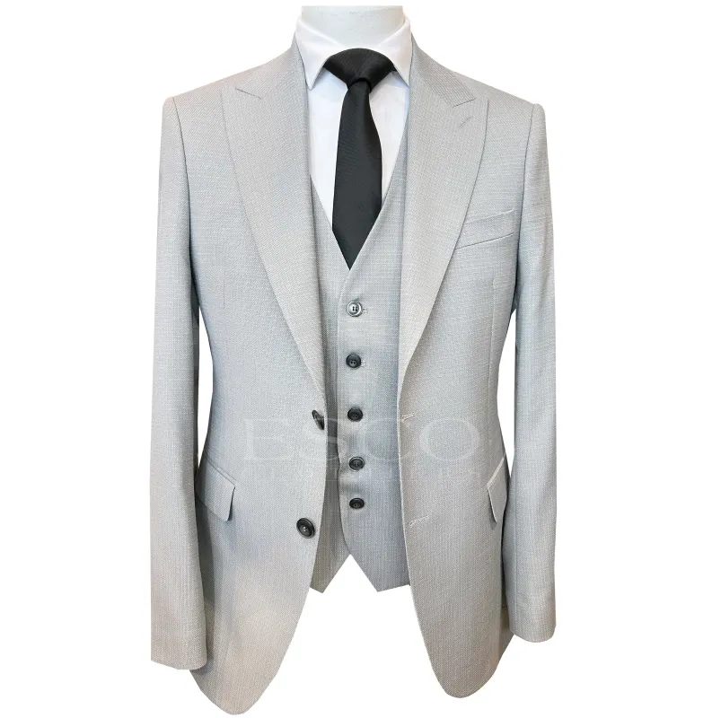 LIAM DANIEL 3 PIECE SUIT- Light Grey sold by Esco Clothiers