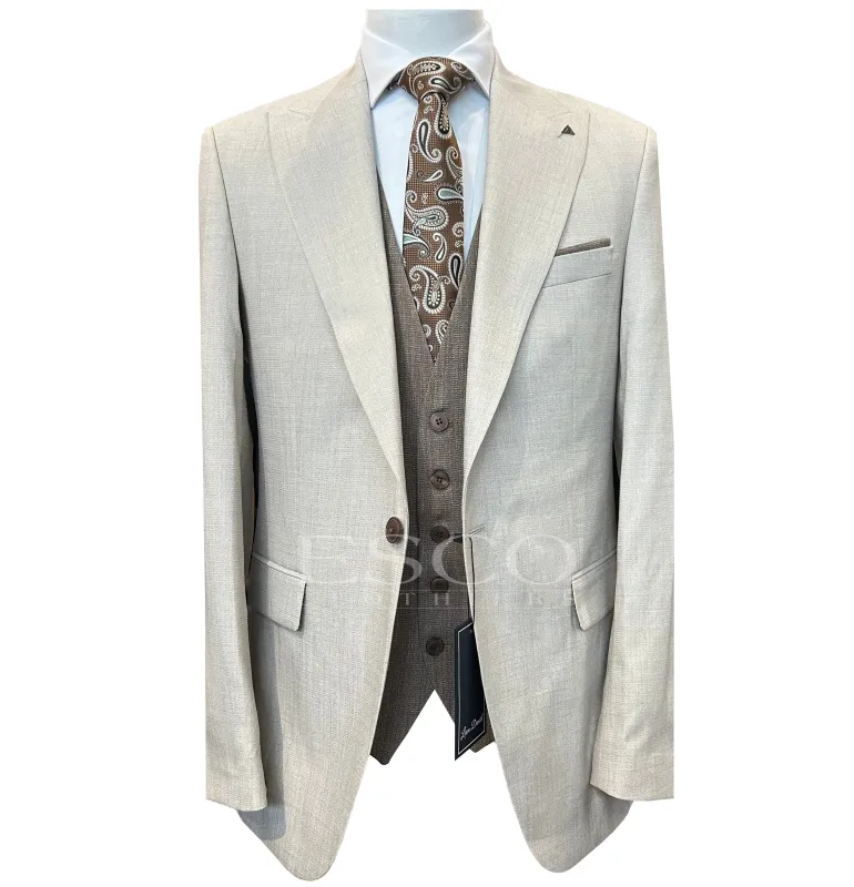 LIAM DANIEL 3 PIECE SUIT- Beige sold by Esco Clothiers