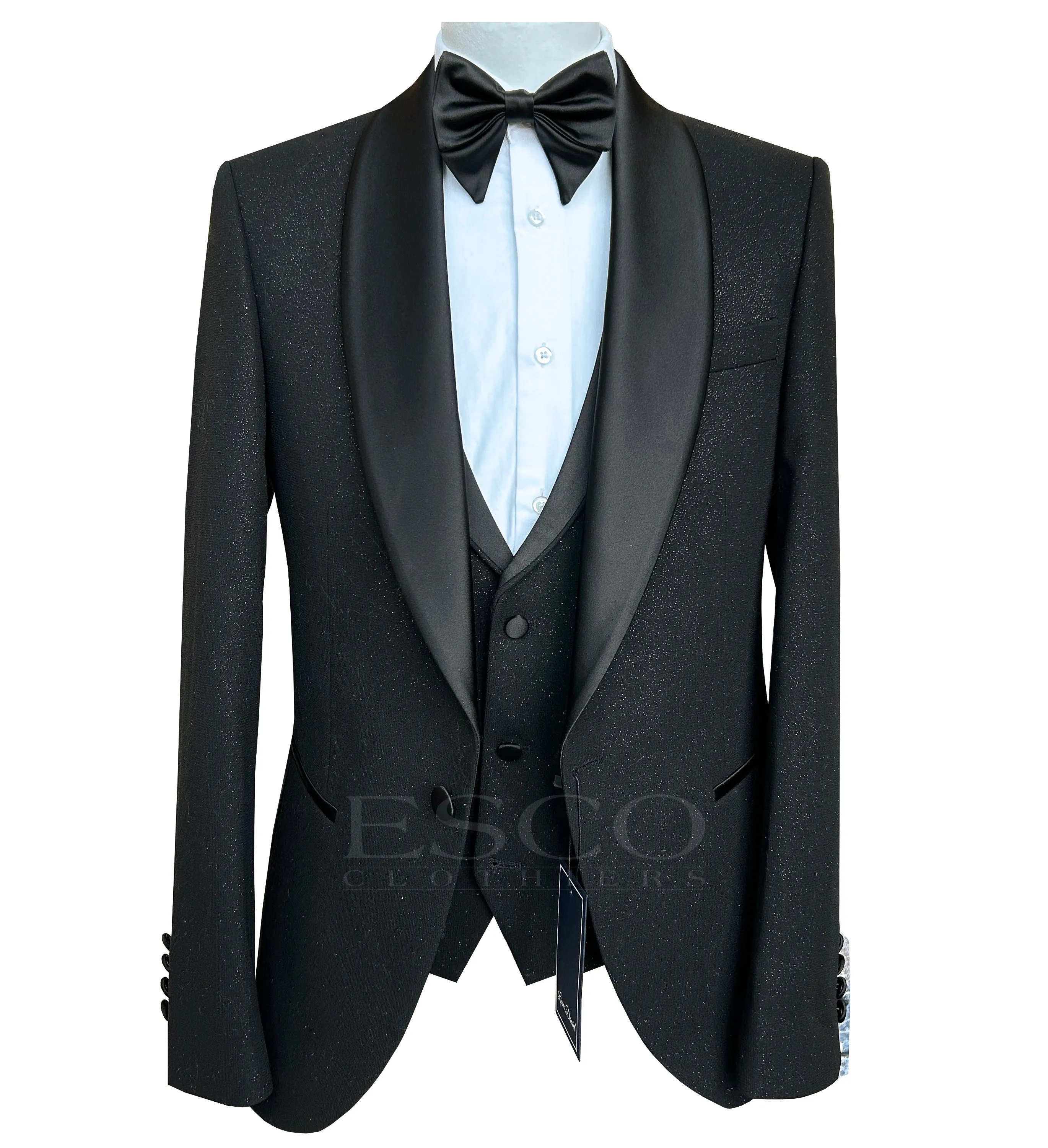 LIAM DANIEL 3 PIECE TUXEDO- Black sold by Esco Clothiers