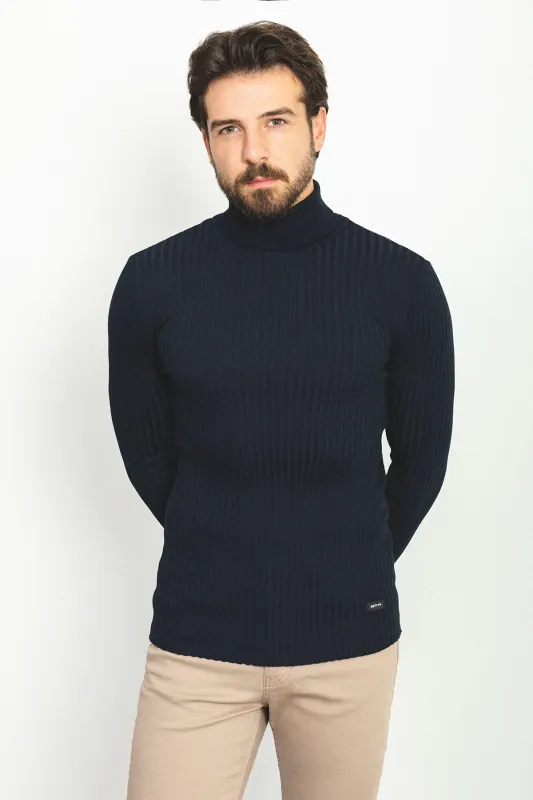 MCR MEN'S TURTLENECK SWEATER- Dark Blue sold by Esco Clothiers