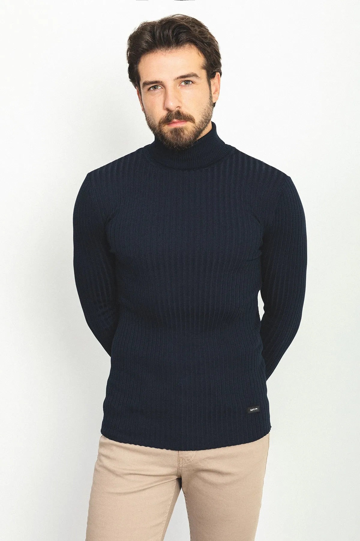 MCR MEN'S TURTLENECK SWEATER- Dark Blue sold by Esco Clothiers