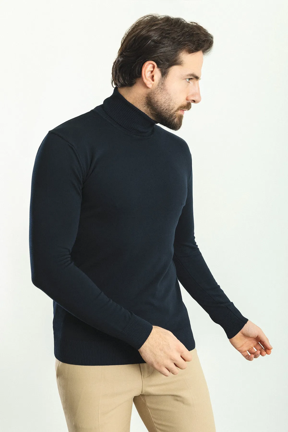 MCR MEN'S TURTLENECK SWEATER- Dark Blue sold by Esco Clothiers