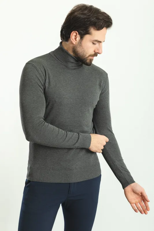 MCR MEN'S TURTLENECK SWEATER- Anthracite sold by Esco Clothiers