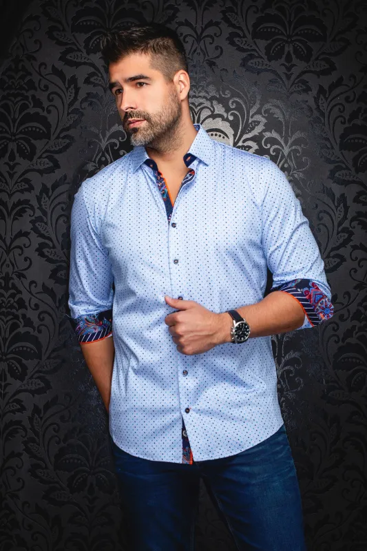 AU NOIR SHIRT- OPTIMUS Light Blue sold by Esco Clothiers