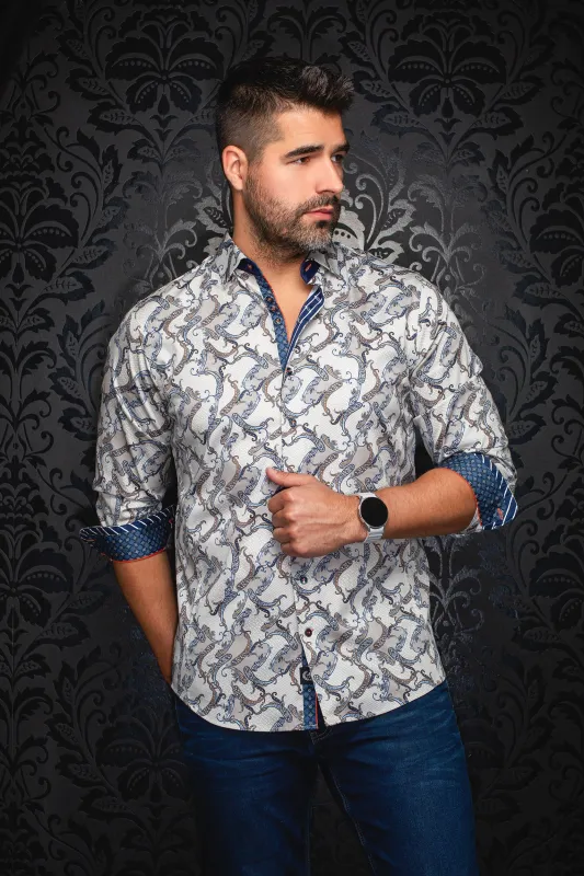 AU NOIR SHIRT- MIRAGE Stone sold by Esco Clothiers