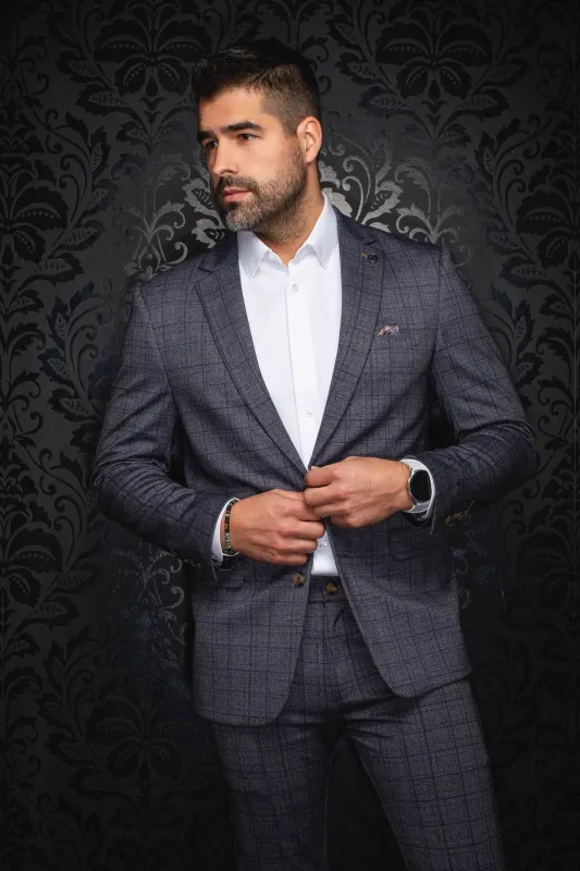 AU NOIR BLAZER- FIENNES Grey sold by Esco Clothiers