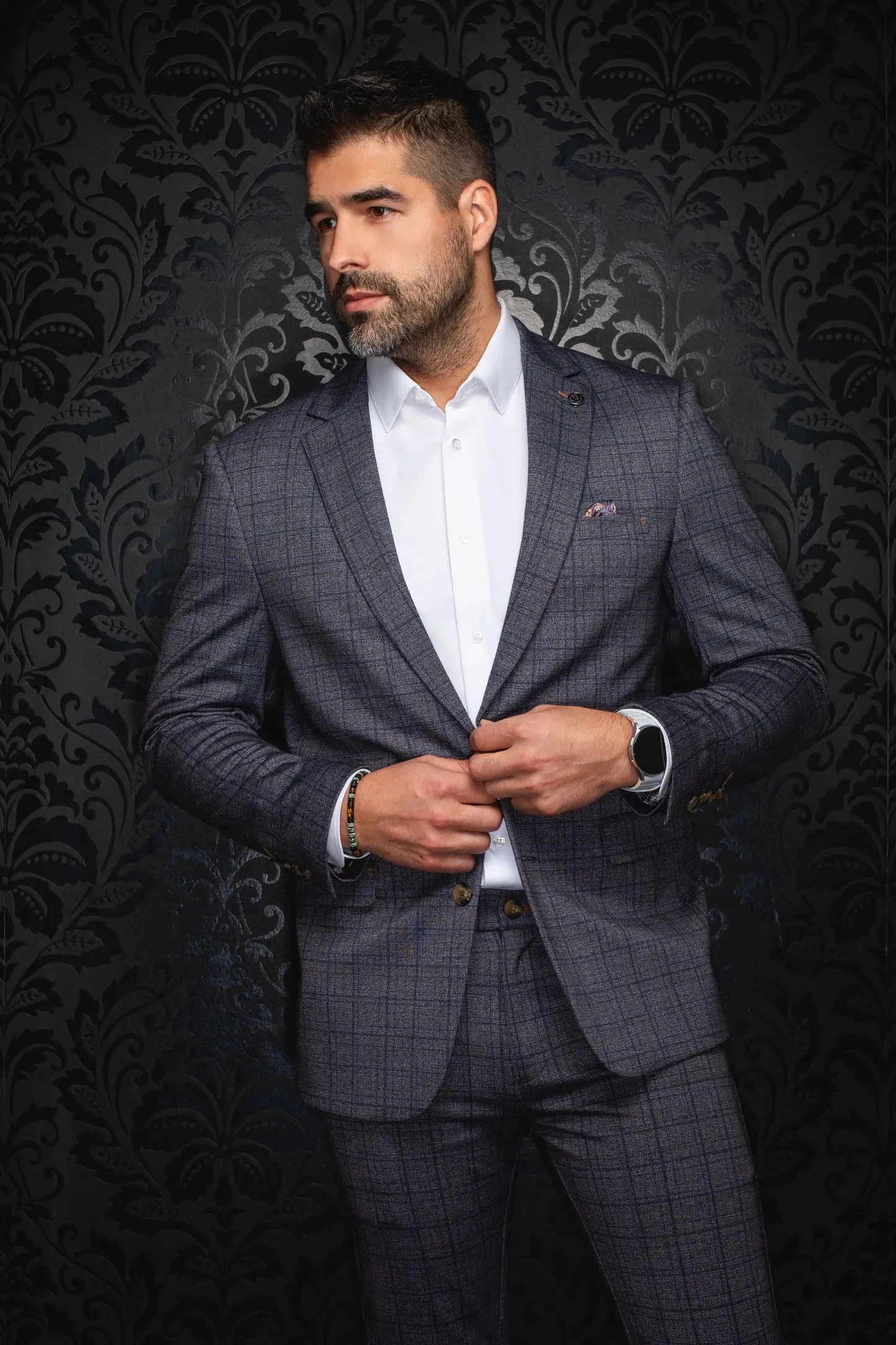 AU NOIR BLAZER- FIENNES Grey sold by Esco Clothiers