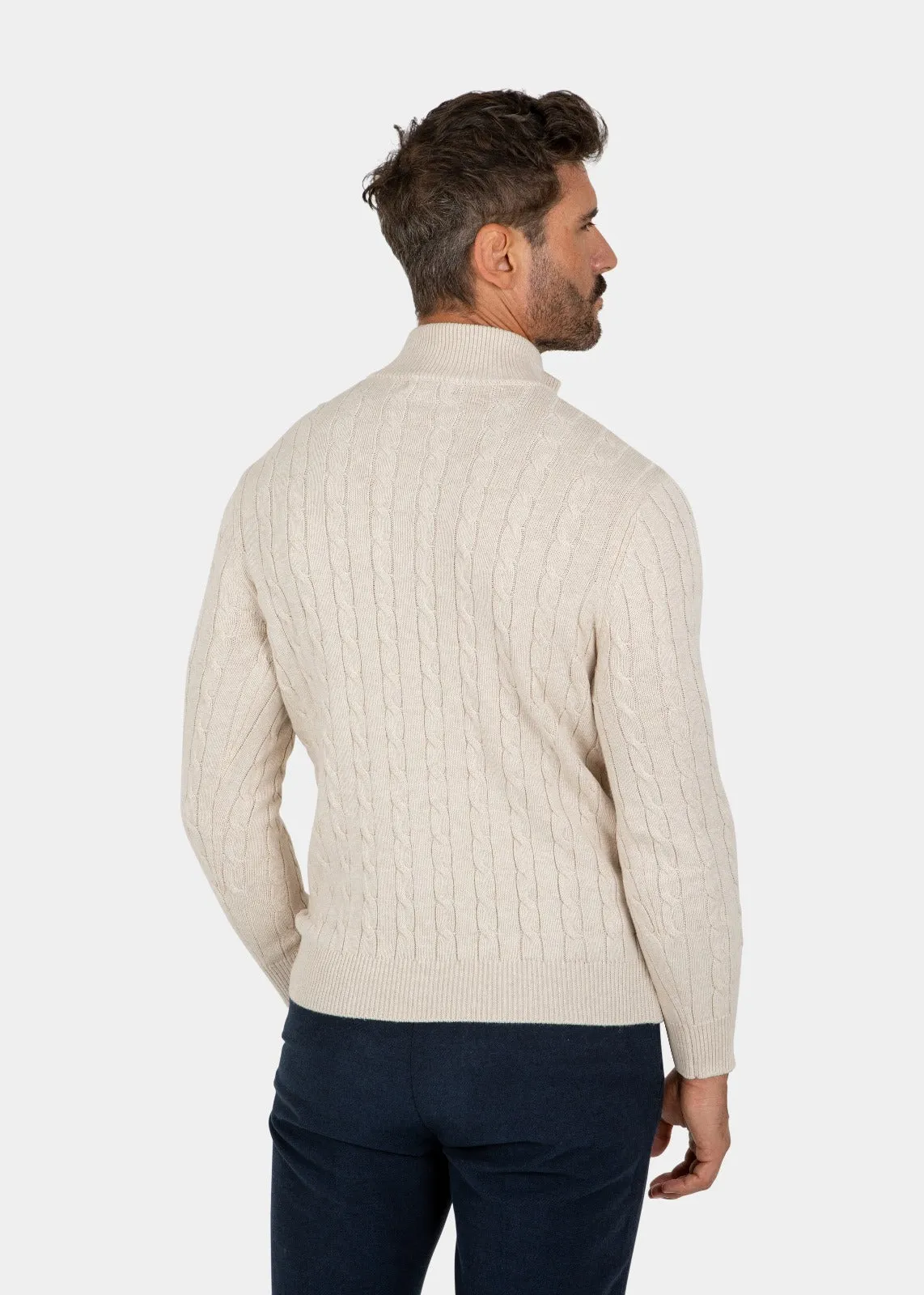 LIAM DANIEL 1/2 ZIP SWEATER- Off-White sold by Esco Clothiers product image thumbnail 2