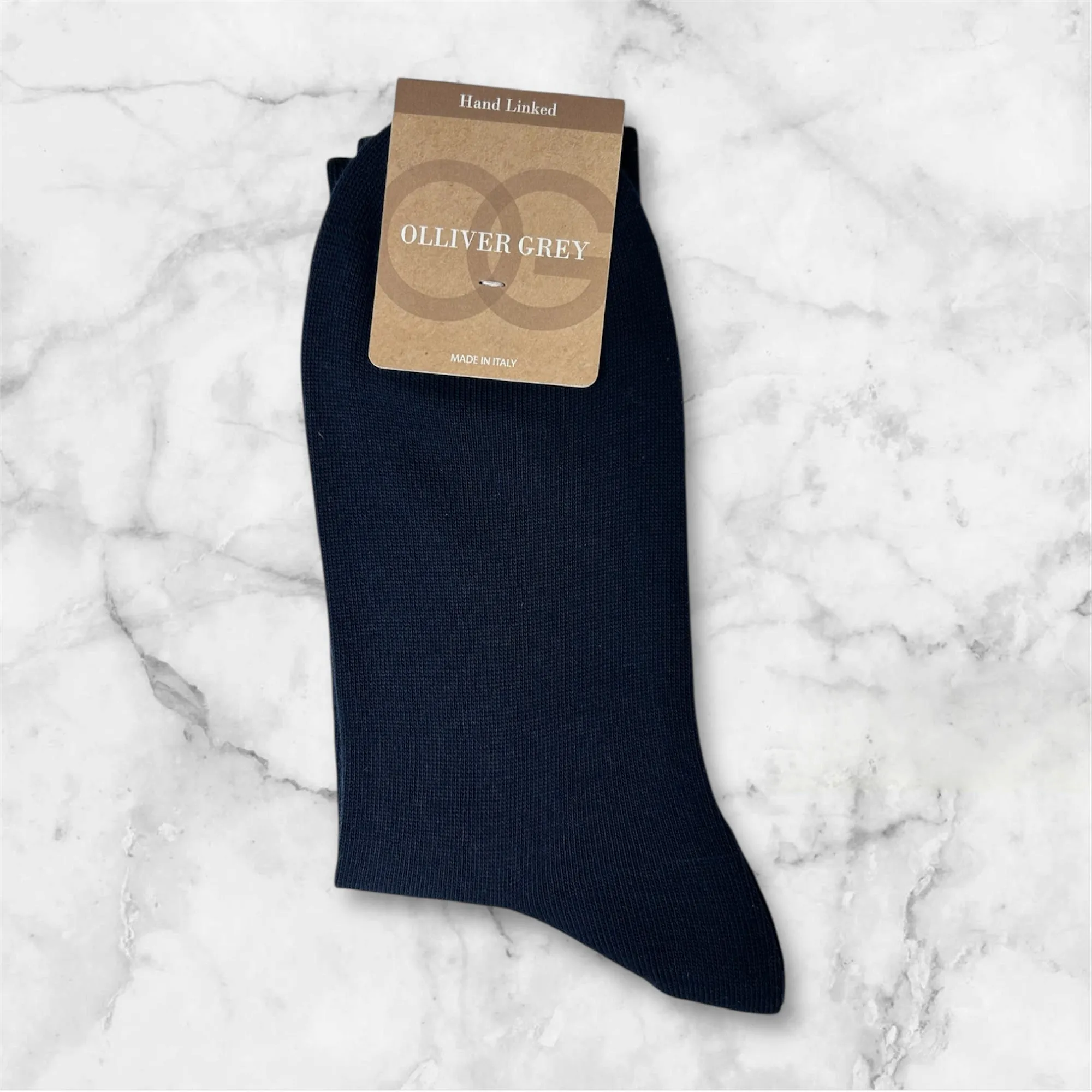 OLLIVER GREY SOCKS- Navy sold by Esco Clothiers