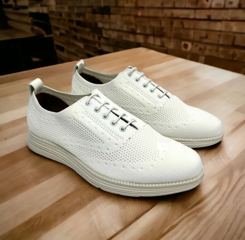 Couture 1910 White Laced Slip-On Sneaker made by Esco Clothiers