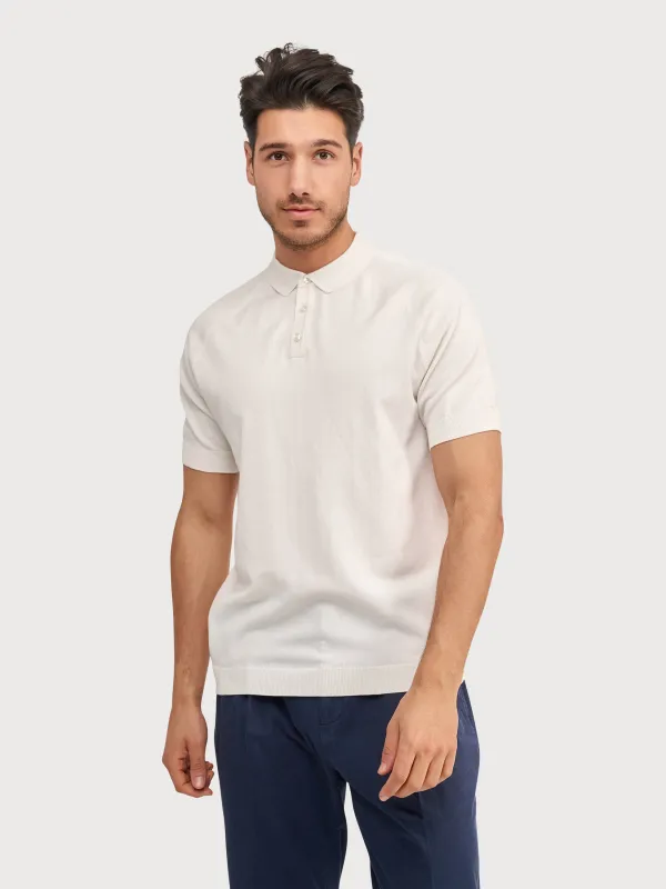 Blue Industry Luxe Polo shirt- White made by Esco Clothiers