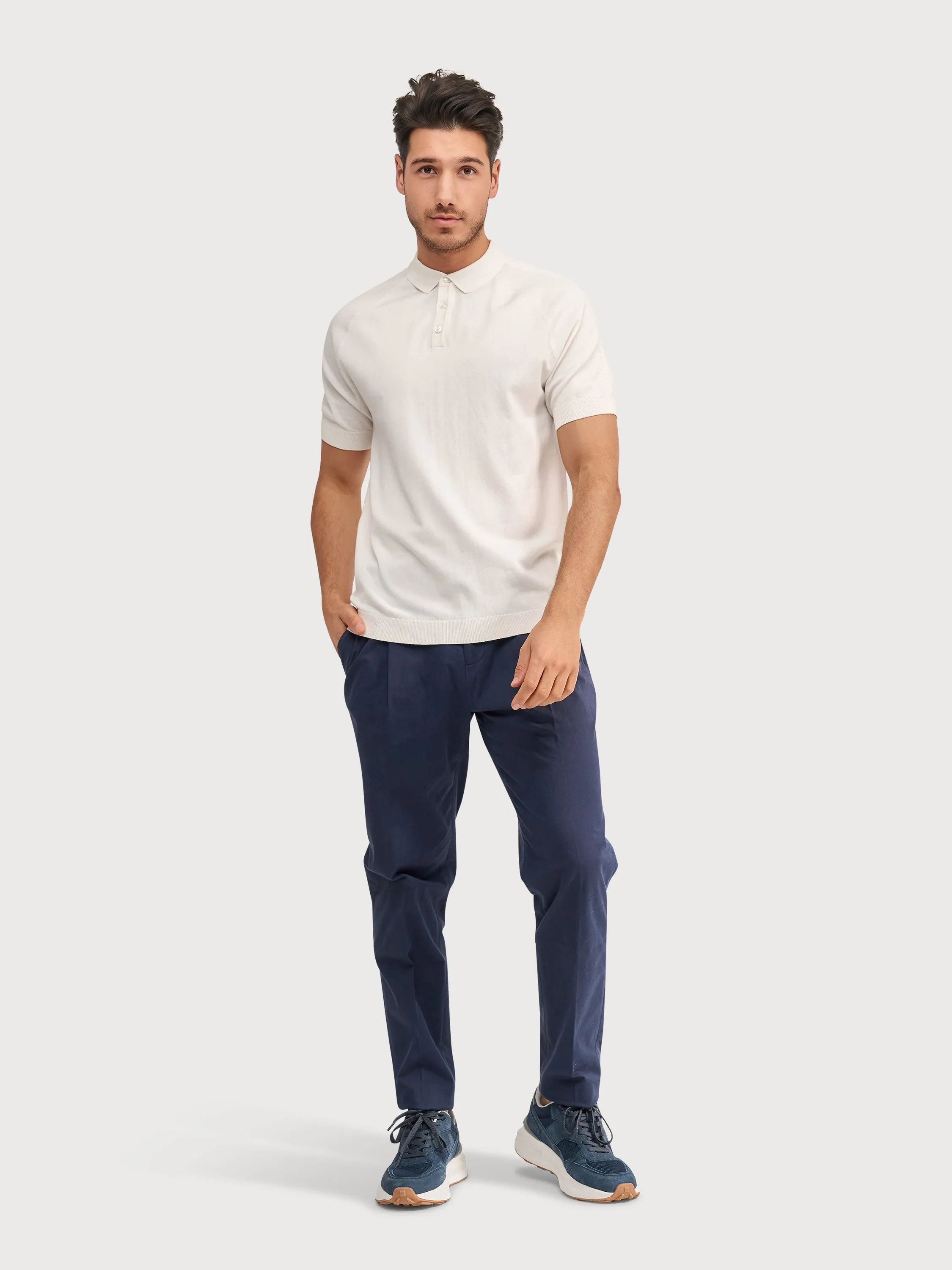 Blue Industry Luxe Polo shirt- White sold by Esco Clothiers product image thumbnail 3