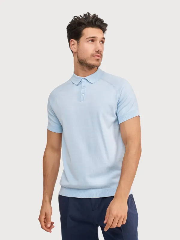 Blue Industry Luxe Polo shirt- Sky made by Esco Clothiers