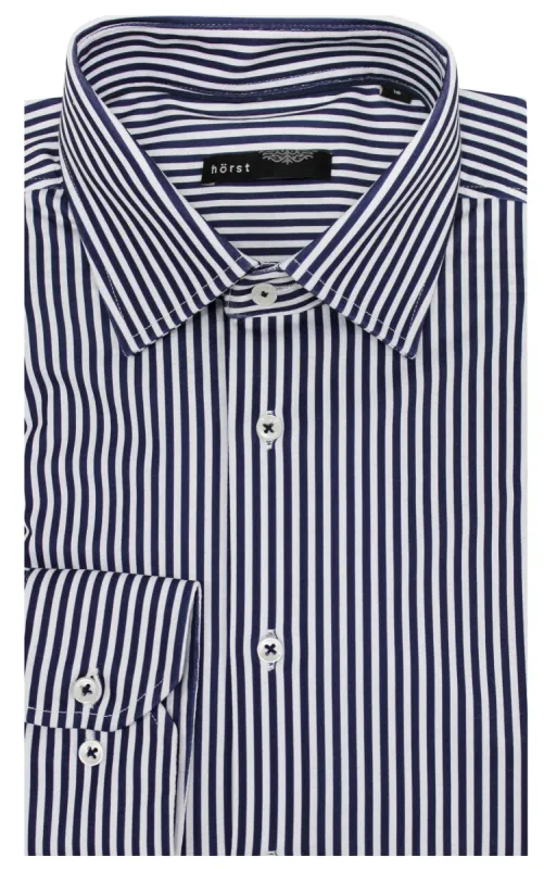 HORST LONG SLEEVE SHIRT- NAVY/WHITE sold by Esco Clothiers