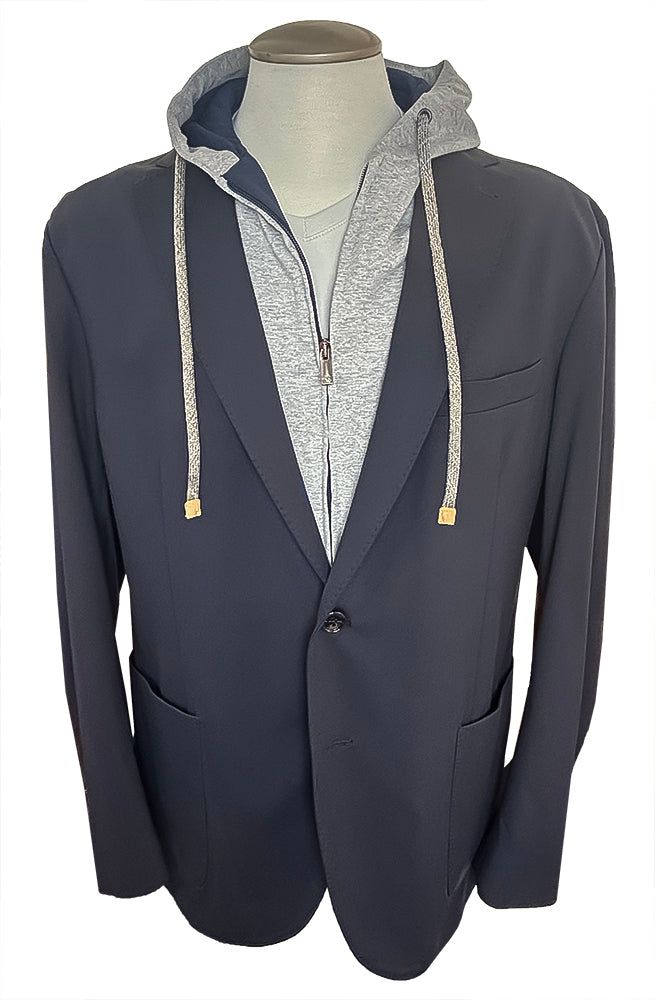 OLLIVER GREY TRAVEL JACKET WITH HOOD- JAMES NAVY sold by Esco Clothiers product image thumbnail 3