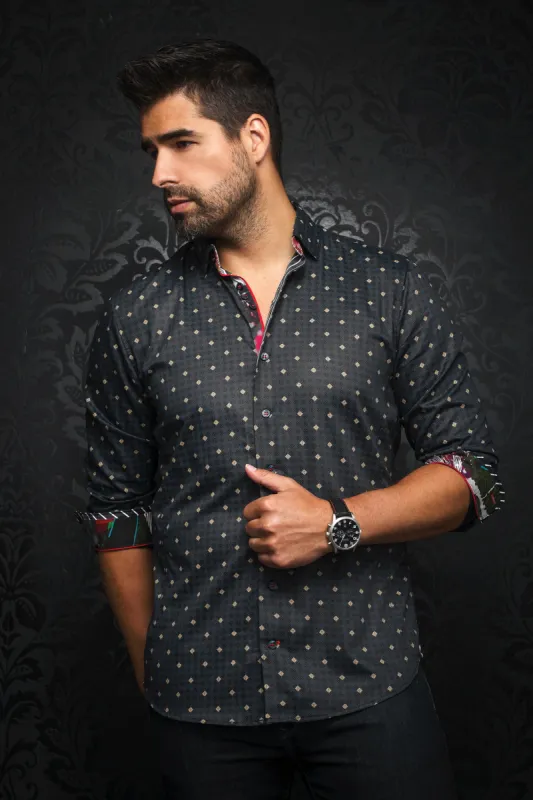 AU NOIR SHIRT- GIANFRANCO BLACK/GOLD sold by Esco Clothiers