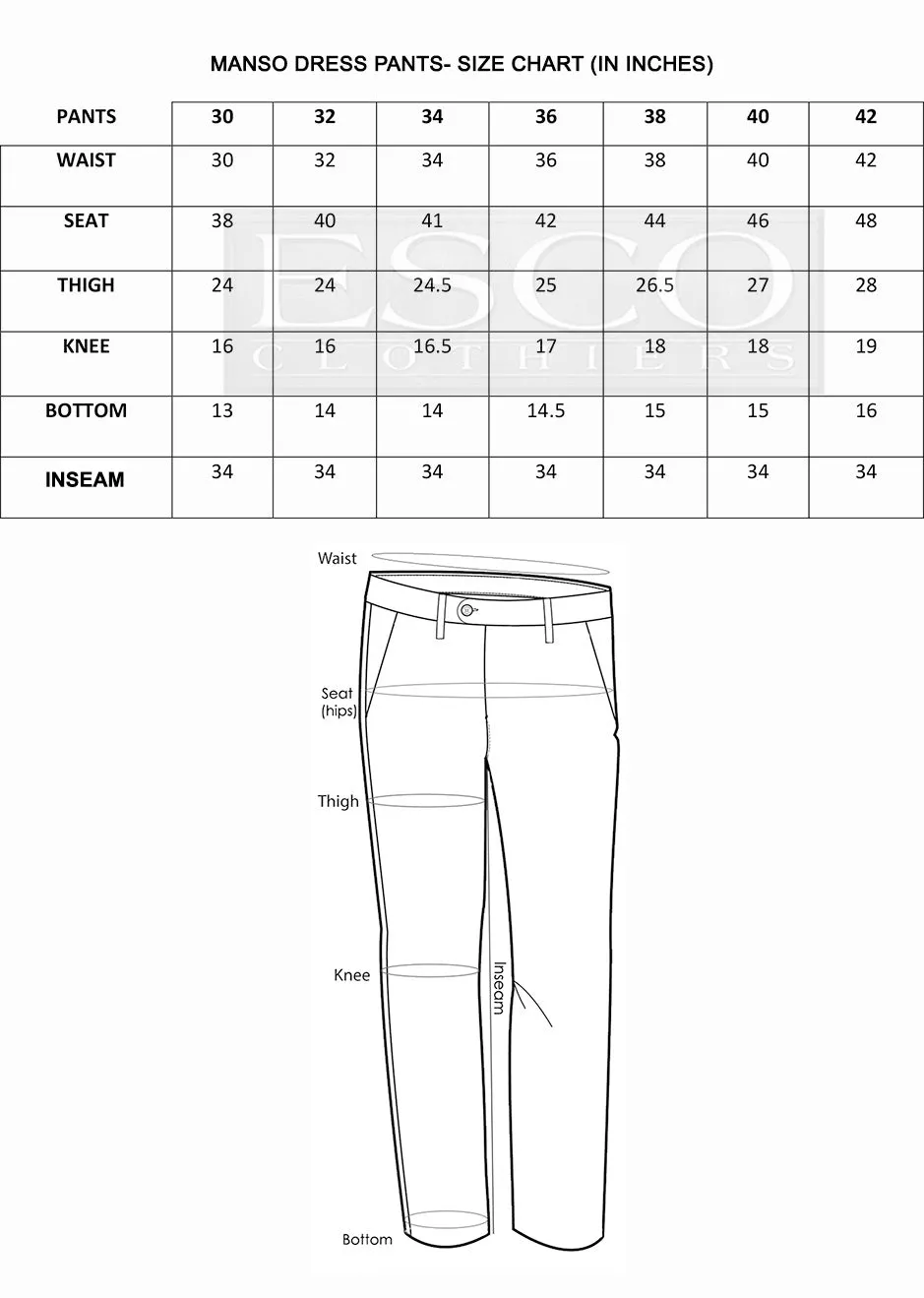 MANSO DRESS PANTS sold by Esco Clothiers product image thumbnail 3