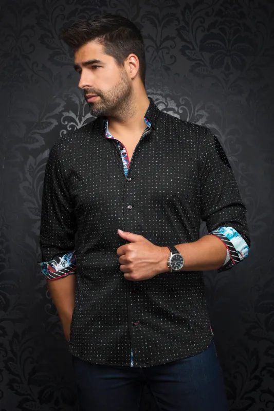 AU NOIR SHIRT- TESLA BLACK/ROYAL sold by Esco Clothiers