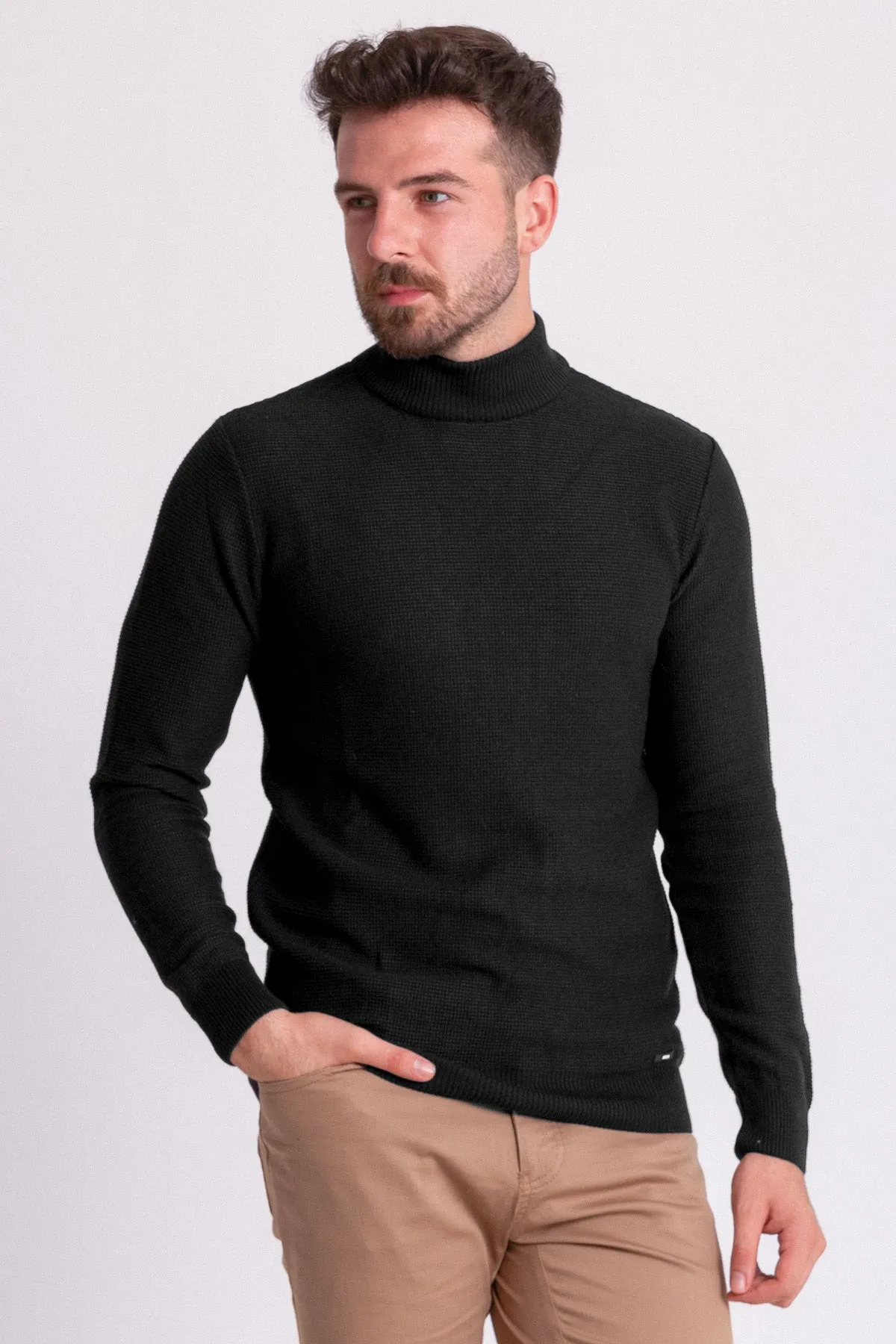 MCR MEN'S MOCK NECK SWEATER- BLACK sold by Esco Clothiers