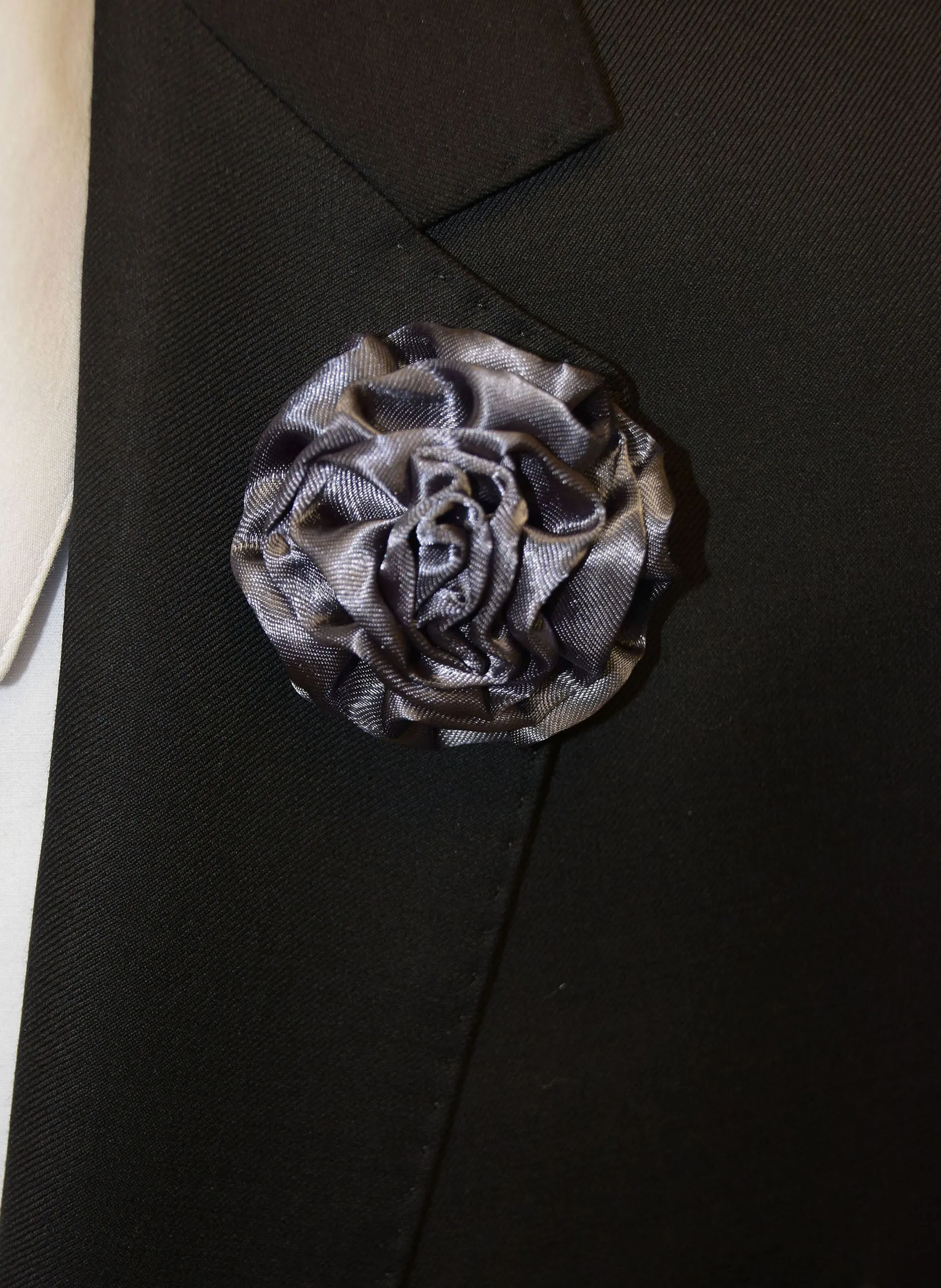 IKE BEHAR FLOWER PIN- CHARCOAL sold by Esco Clothiers