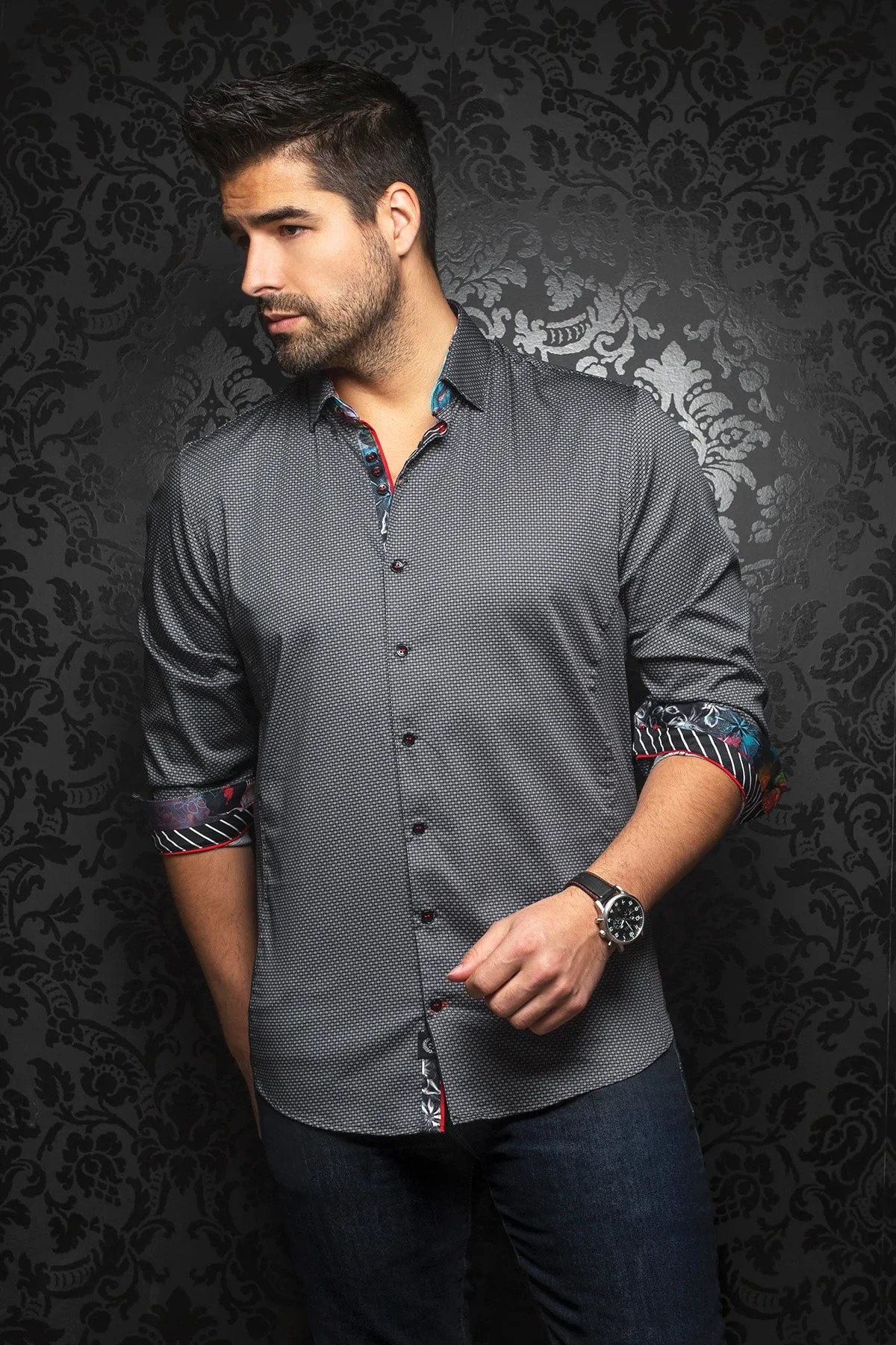AU NOIR SHIRT- DION BLACK sold by Esco Clothiers