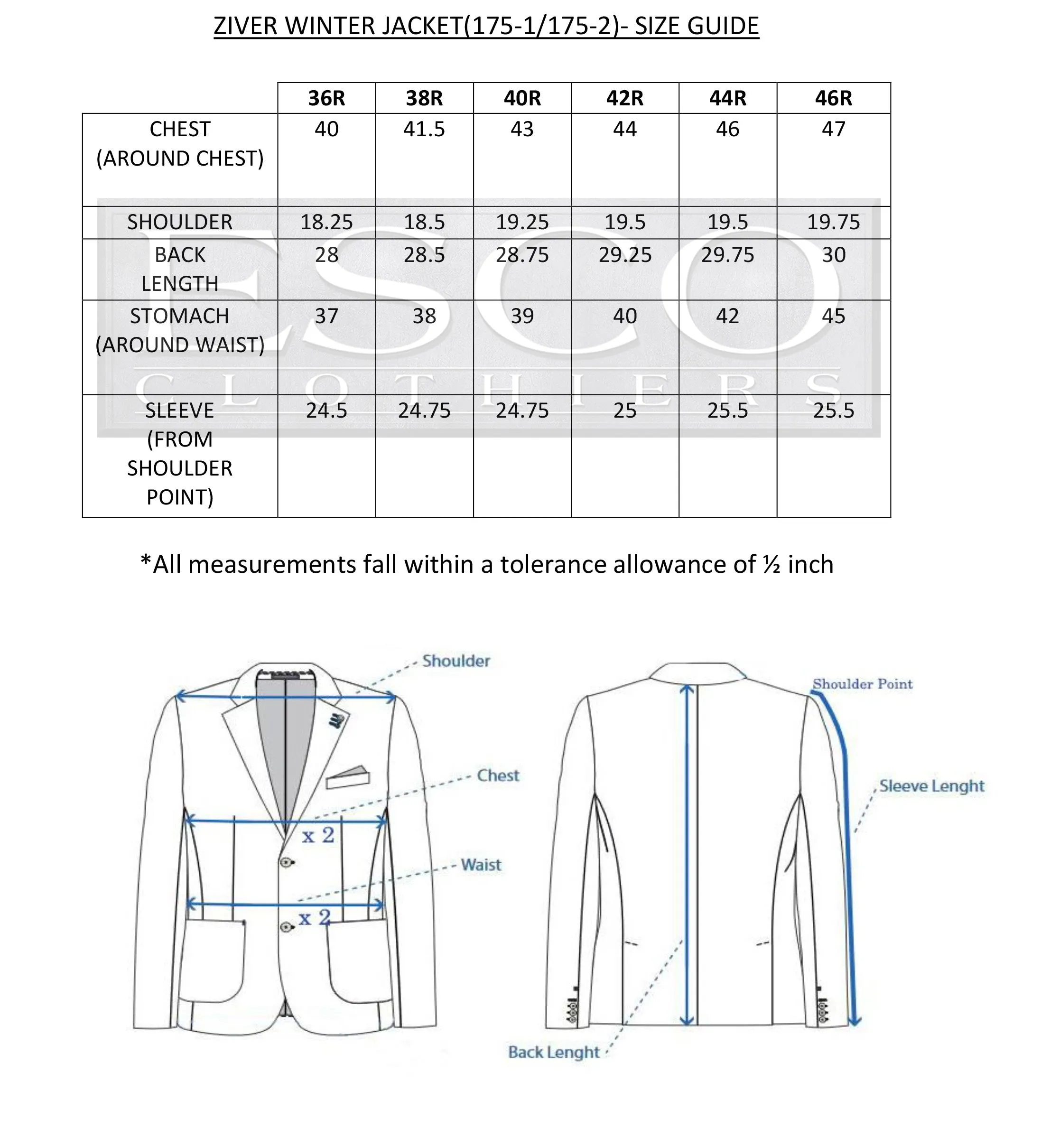 ZIVER COAT sold by Esco Clothiers product image thumbnail 2