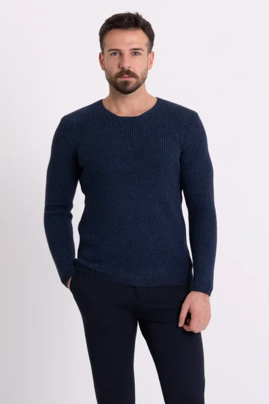 MCR MEN'S CREW NECK SWEATER- DARK BLUE/INDIGO sold by Esco Clothiers