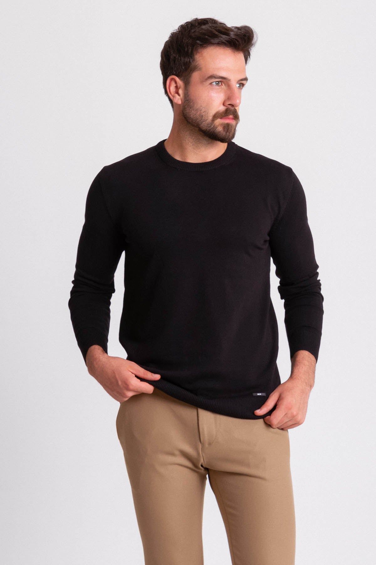 MCR MEN'S CREW NECK SWEATER- BLACK sold by Esco Clothiers