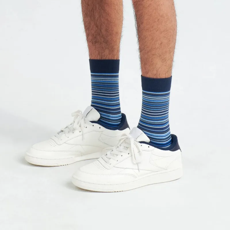 SAXX CREW SOCKS- VIBRANT STRIPE NAVY sold by Esco Clothiers