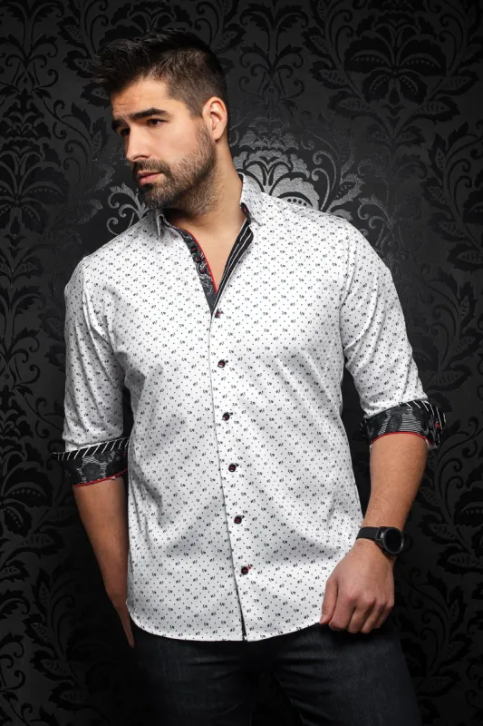 AU NOIR SHIRT- LISMORE WHITE sold by Esco Clothiers
